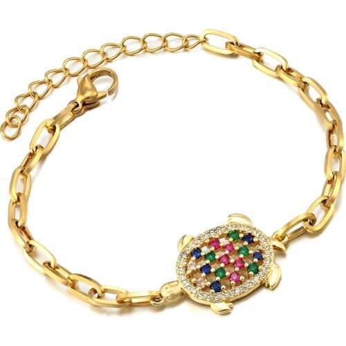 Top Quality Women Girls Stainless Steel Bracelet Charm Bracelets Pendants Copper CZ Jewelry Personal Bracelet Ladies Best Gift