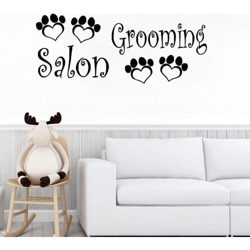 Animal Paw Salon Grooming Wall Art Animal Sticker Decal Home Living Room And Bedroom Decoration A003072