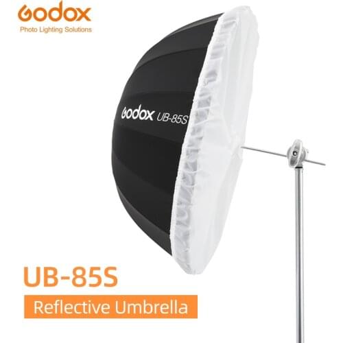Godox UB-85S 33.5 inch 85cm Parabolic Black Reflective Umbrella Studio Light Umbrella with Black Silver Diffuser Cover Cloth