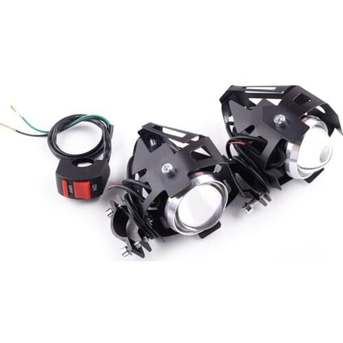 2Pcs 12V 10W 6500LMW Universal Motorcycle Angel Eyes Front Spot Lights LED Driving Headlight Fog Lamp & Switch