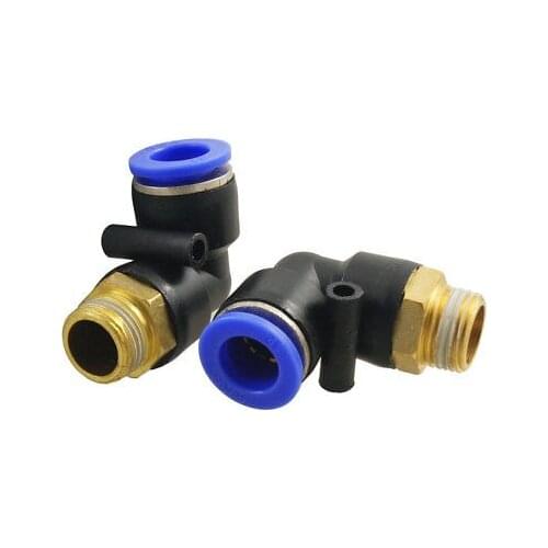 2 Pcs 3/8" Male Thread to 12mm Elbow Pneumatic Connector Fittings