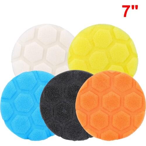 3/4/5/6 Inch Hexagonal Polished Sponge Disc Car Buffing Polishing Pad Kit Foam Abrasive Pad Set For Cleaning Liquid Paste Powder