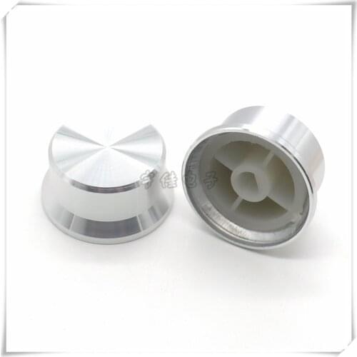 30 * 15mm silver aluminum knob half handle D-type inner hole 6mm potentiometer switch adjustment knob
