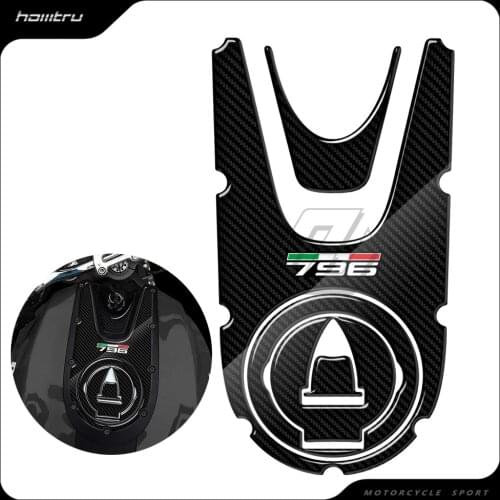3D Carbon-look Motorcycle Gas Cap Sticker Tank Pad Protector Case for Ducati Monster 796 2008-2014