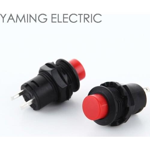 5pcs/lot Momentary/Self-locking Red Push button switch 12mm circular small size Mini self reset 2 Pins electrical switch P21