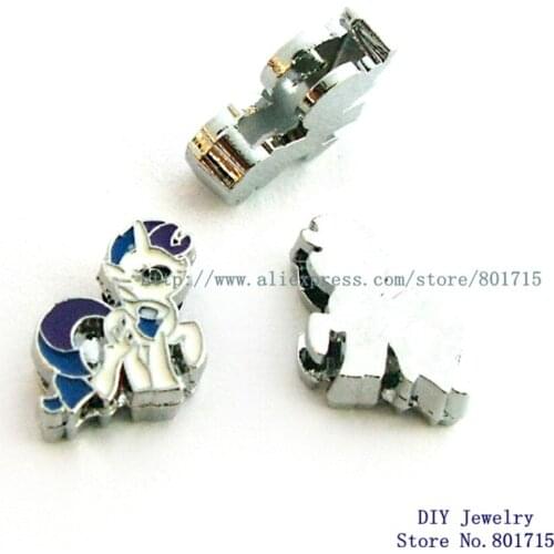 50pcs 8mm slide charms cartoon charactors horse wholesales DIY charms Internal Dia.8mm fit 8mm band wholesales free ship SL0308