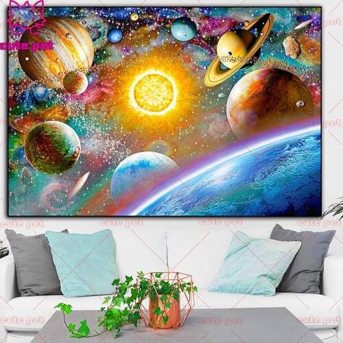 5D Diamond Painting universe outer space Picture Of Rhinestones Diamond Embroidery Full Round Mosaic Stones Craft Holiday gift