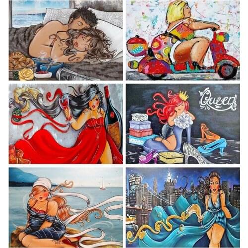 5D DIY Diamond Painting Fat Sexy women Couple Full Drill Diamond Embroidery Cross Stitch Mosaic Home Decor Craft Kits Gifts