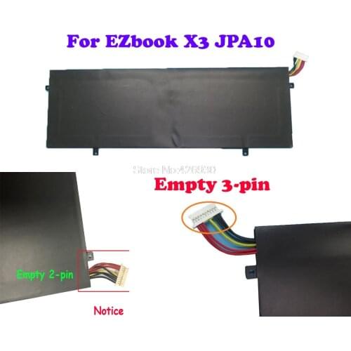 Laptop Battery For Jumper For EZbook X3 JPA10 7.6V 4900MAH 37.24WH/7.6V 4800MAH 36.48WH