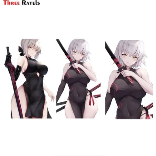 Three Ratels F89 Anime girl in chinadress fate grand order jeanne d'arc kisaki oni pantsu sword car windshield sticker