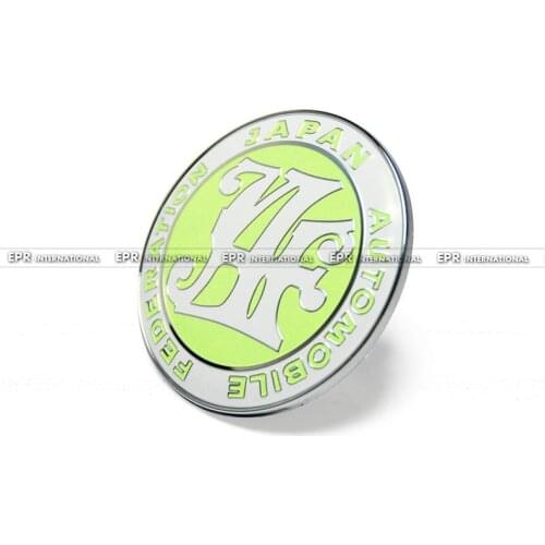 Car-styling Universal JDM JAF Light Green Color Front Grill Badge 90MM Diameter Metal Base Plastic Fluorescent Emblem