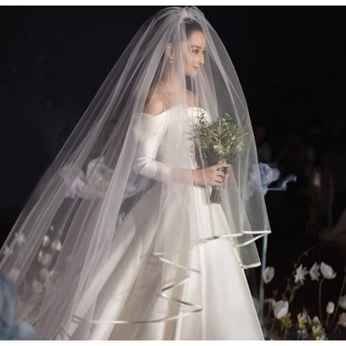 Free Shipping 2019 New Bridal Veils With Comb 2 layers In Stock Soft Tulle High Quality For Bride Long Wedding Veils Cheap