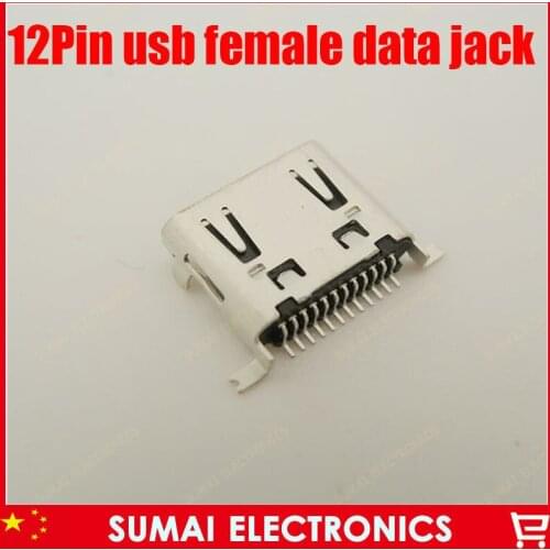 Free shipping 300pcs/lot Mini 12P data USB female Connector Port Socket jack for LG mobile phone