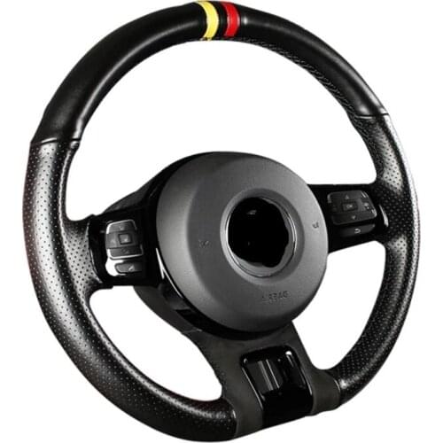 1pc for Volkswagen Beetle Hand seam steering wheel cover top layer leather
