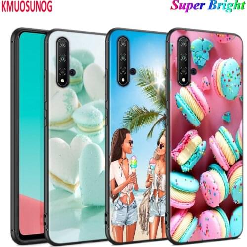 Black Cover ice cream foods for Huawei Nova 5 5T 3i P Smart Z Plus 2019 P30 P20 Pro P10 P9 Lite Plus Phone Case