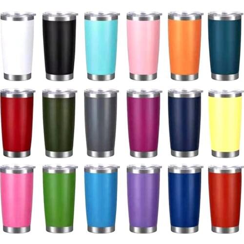 Travel Cup Outdoor Ice Tumbler Stainless Steel Tea Cup Double Wall Keep Hot Cold Water 20 OZ