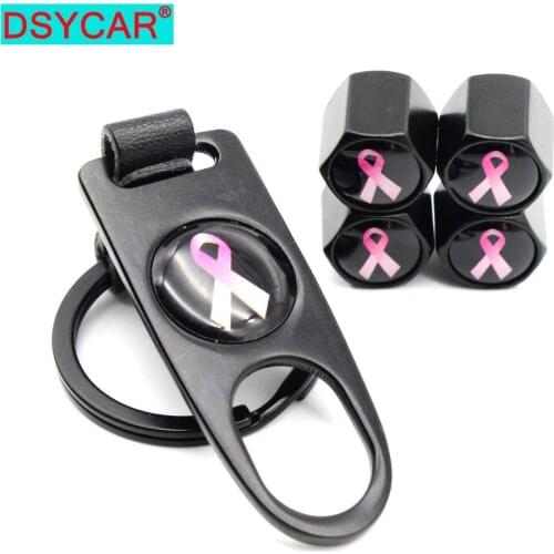DSYCAR 4pcs Zinc Alloy Anti-theft Car Wheel Tire Valve Caps Stem Air+1pcs Leather buckle Wrench Auto Car Wheels Tires Parts