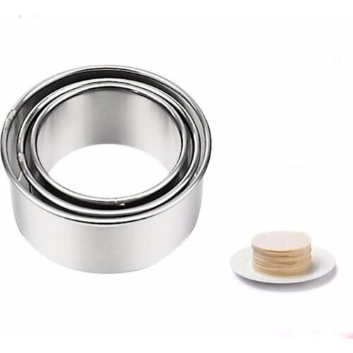 3PCS Stainless Steel Round Flower-shaped Dumpling Machine Kitchen Tools Pastry Cutters Dumpling Cake Molds