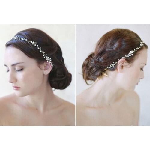 FORSEVEN European Crystal Rhinestone Headband Hair Band Bridal Headdress Hair Accessories Wedding Hair Ornaments for Women BH