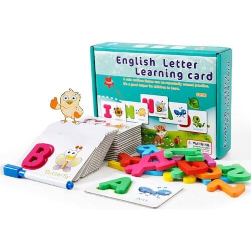 2020 Newest Literacy Cards Vocabulary Words Picture Game Educational Toys Pre School Kids Learning English Alphabet Letters Toys