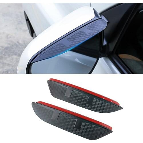 For Toyota Land Cruiser 1997-2020 Car Side Rear View Mirror Rain Visor Carbon Fiber Texture Eyebrow Sunshade Guard Cover Shield