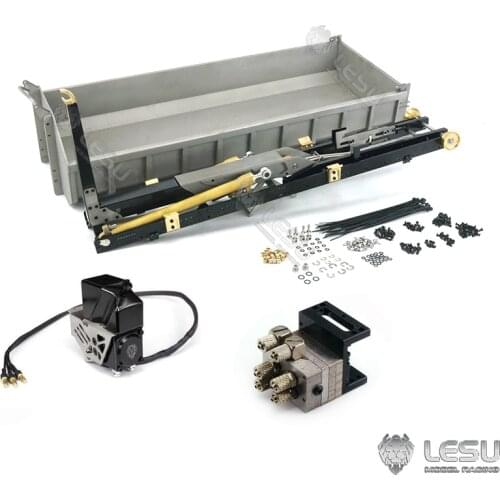 LESU 1/14 Metal Hydraulic Rod Bucket 8*8 Dumper RC Truck Model Valve Pump Tipper TH02001
