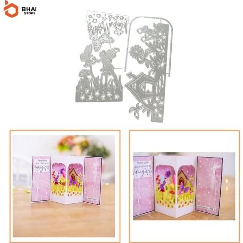 Viewing Flower Girl Metal Cutting Dies Stencil DIY Cards Stencils Photo Album Embossing Paper Making Scrapbooking Knife Mold