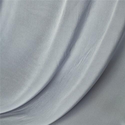 2020 Fashion Trend Solid stone blue color pure silk crepe de chine fabric,17momme,sewing for shirt,skirt,dress,craft by the yard