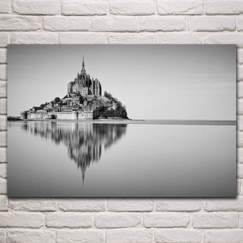 Mont Saint Michel France Abbey island fort scenery posters on the wall picture home living room decoration for bedroom KQ026