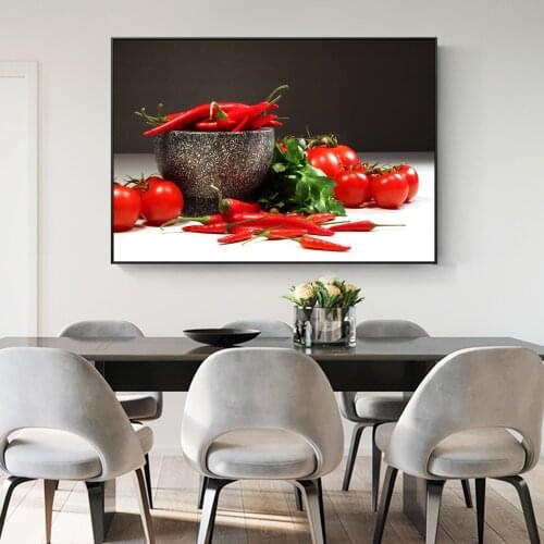 Tomatoes And Peppers Wall Art Canvas Prints Realist Kitchen Wall Posters And Prints Modular Pictures For Kitchen Room Cuadros