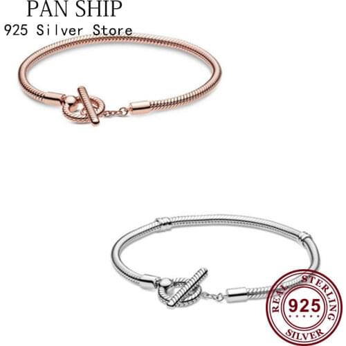 2020 New Pan Bracelet Moments T-shaped Buckle Snake Bone Chain Elaborate Gift Bracelet Suitable For Womens Jewelry