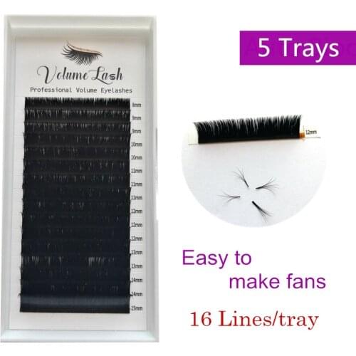 Blooming Volume Eyelash Extensions 5 Trays Self Fanning Fast Makeup Lashes Easy Fans Automatic Auto Bloom Mix Length Eyelashes