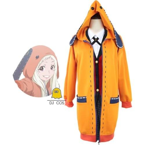 Runa Yomotsuki Orange Cosplay Hoodies Kakegurui Hyakkaou Private Academy Uniform School Girl Skirt Set Kirari Jabami Yumeko Suit