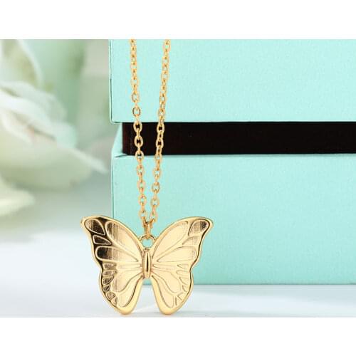 Butterfly Necklace Chain Necklace Stainless Steel Collar Aesthetic Choker Necklaces for women Chrismas Jewelry Gift 2020 New