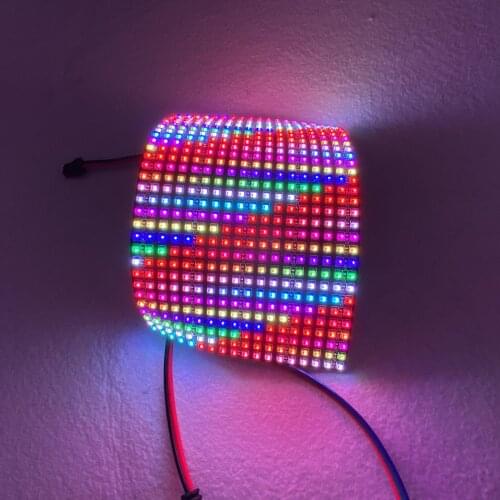 P5mm WS2812C-2020 SMD 18*32pixels led addressable flexiblepanel light,size: 90mm*160mm,DC5V input; BLACK PCB