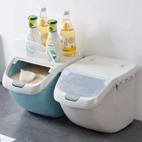 Plastic 6/10/15Kg Rice Grain Storage Box Sealed Moisture-proof Big Pet Food Storage Container Mildew Anti-Oxidation Kitchenware