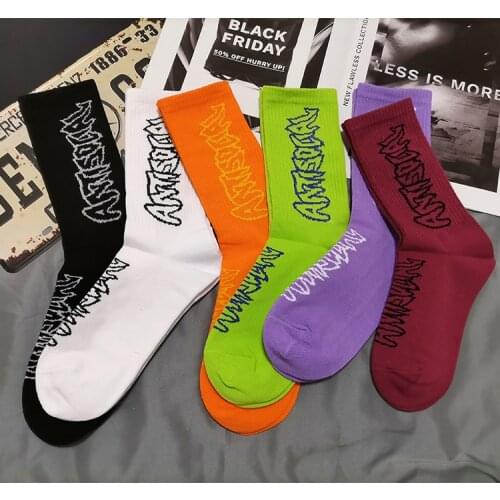 Drop Ship Adult Mid Calf Crew Anti Cotton Street Fashion Socks First Class Rate Golf Ball Table Ttennis Outdoor Gym Social Men