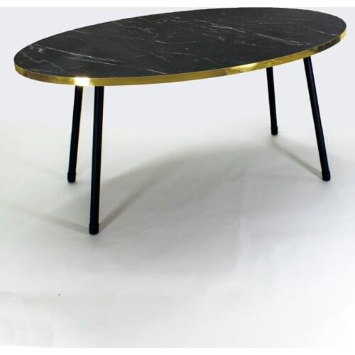 Modern Center table Ellipse Black Metal Foot Bendir Gold coffee tables table basse furniture living room table