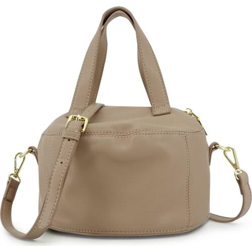 Women 2021 summer small bucket crossbody bag for female unique design soft apricot burgundy barrel shaped shoulder bag