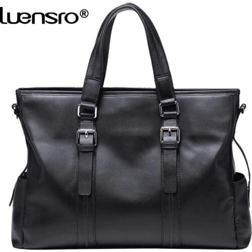 New Mens Genuine Leather Commercial Handbag Cowhide Shoulder Bags Man Briefcase Casual Messenger Bag Travel Bag Laptop Bags