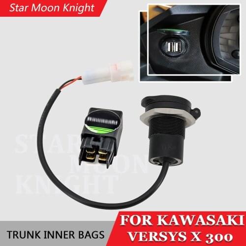 For Kawasaki VERSYS X-300 X300 x 300 12V 30A Motorcycle Dual USB interface Digital Display Charger Adapter Port