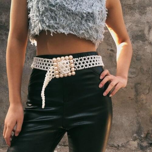 Woman Waist Chain Elegant Luxury Pearl Belt Trend Decorations Female Goth Accessories Festival Rave Women Sexy Body Jewelry