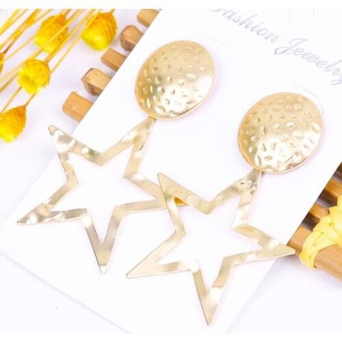 Womens Earrings Jewelry harajuku accessories Fashion Bohemian Fosun Heart Sculpture Metal Earrings stainless steel earrings