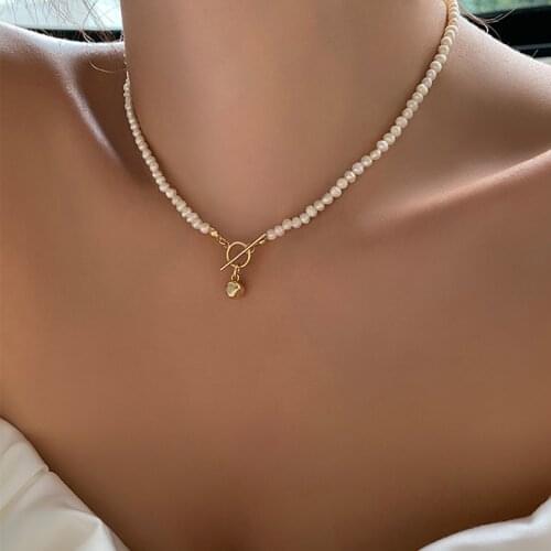 2021 New 100% Real Pearl Choker Necklace Gold color Nice Gift for Women Valentines Day Gift