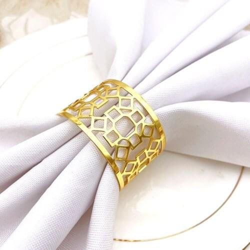 10pcs/lot Hollow napkin ring alloy napkin buckle holiday party napkin ring desktop decoration supplies