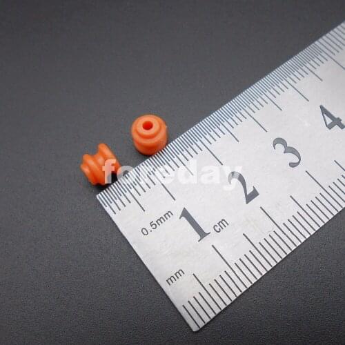 100PCS Dia=6mm Plastic Pulley Gear Model Motor Wheels dia.6mm Shaft dia. 2mm Aperture: 1.95MM Single groove Orange * FD022X100