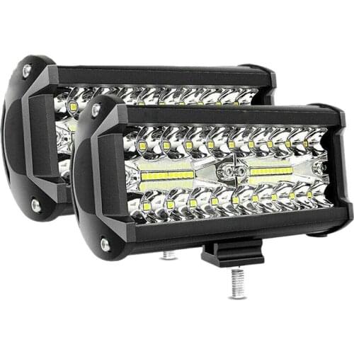 2X 7Inch 800W LED Work Light Bar Flood Spot Combo Offroad SUV Fog Lamp Driving Truck Outdoors