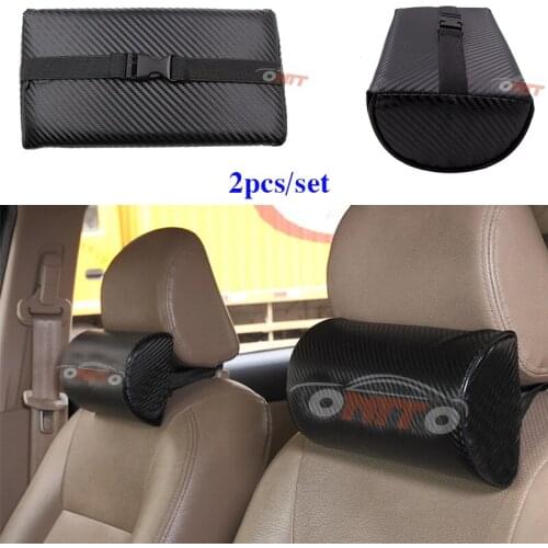 2pcs Car Styling Carbon Fiber Car headrest Covers Protected for Audi Bmw Nissan Mazda Toyota volvo benz Honda Auto Accessories