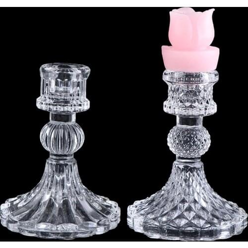 2021 New Hot Vintage Fine Glass Candlestick Dinner Candle Holder For Home Wedding Party Decorations