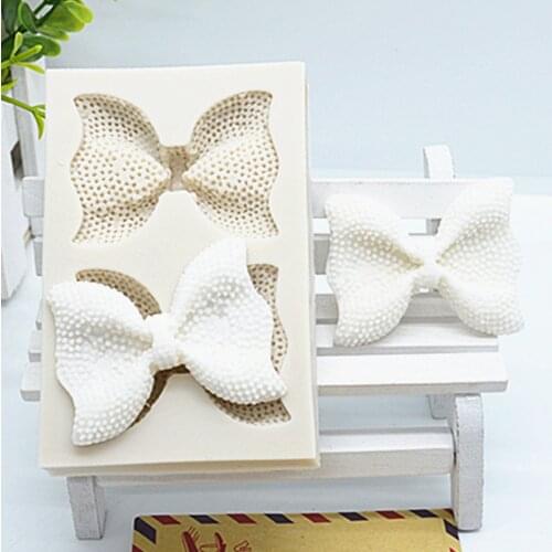 3D Bowknot Cake Molds Fondant Mold Silicone Cake Decorating Tools Chocolate Soap Stencils Kitchen Baking Accessories M868